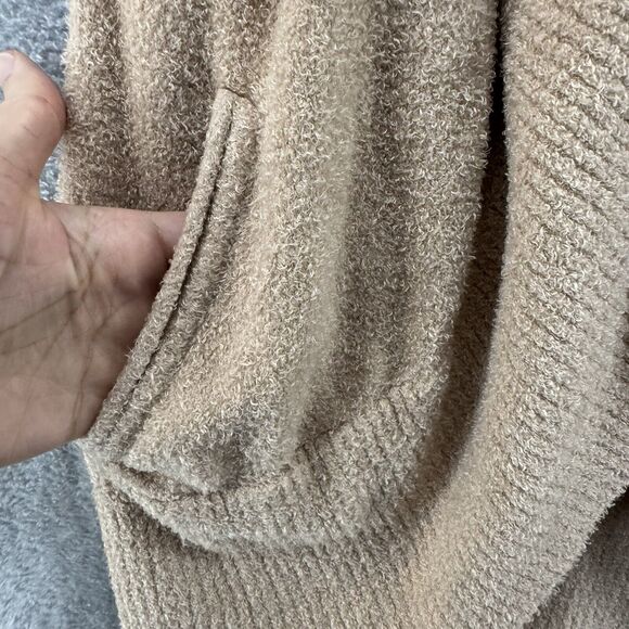 Barefoot Dreams Sweater Womens XS/S Beige Cardigan Open Front Stretch Pockets - Picture 6 of 14